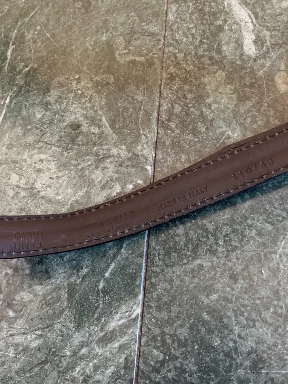 CNVY Women's Black Leather Belt with Silver Buckle